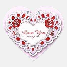 Zarte Herzkarte mit Spitze Herz-Aufkleber