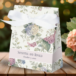 Zarte Hortensienblüten Hochzeit Geschenkschachtel