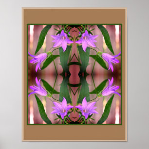 Zarte lila Lilienblüten spiegeln Natur-Kunst Poster