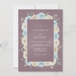 Zarte lila Winterhochzeit Einladung
