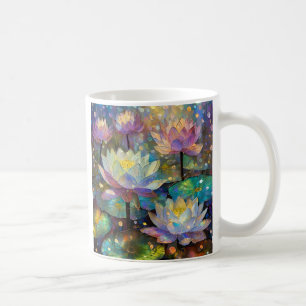 Zarte Lotusblumen blühen im Schnee Kaffeetasse