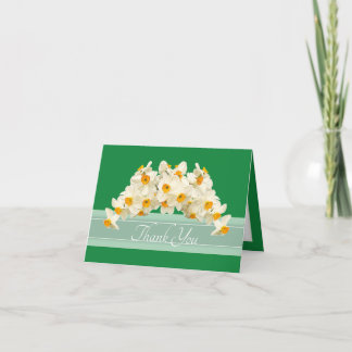 Zarte moderne Frühlingsnarzissen Florale Danksagun Dankeskarte
