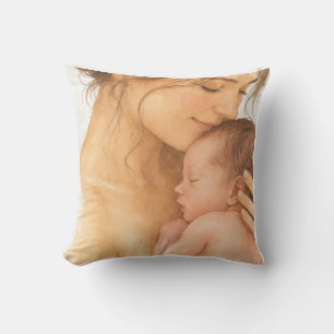 Zarte Mutter-und-Baby-Wasserfarbe-Wurfkissen S Kissen