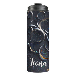 Zarte Ornamente in blau Thermosbecher