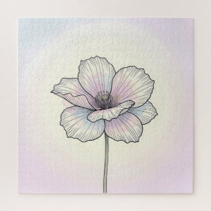 Zarte Pastell-Mohnblume Puzzle