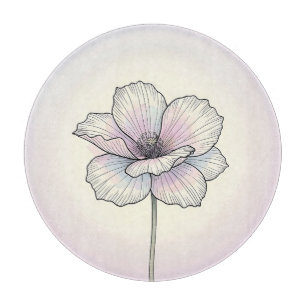 Zarte Pastell-Mohnblume Schneidebrett