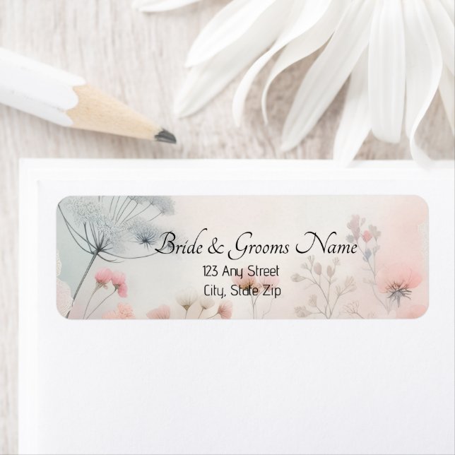 Zarte Return Address Labels mit Queen Anne's Lace  (Insitu)