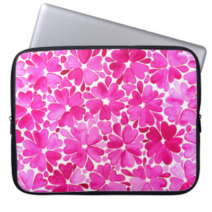 Zarte rosa Aquarellblumen Laptopschutzhülle