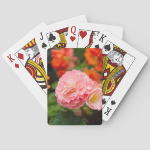 Zarte rosa Blume nach dem Regen Spielkarten