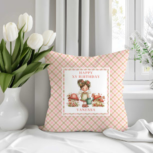 Zarte rosa Blumen Geburtstagskissen Elfenblüte Kissen