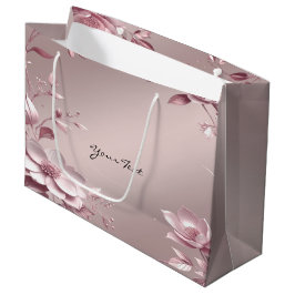 Zarte rosa Blumen-Geschenktasche Große Geschenktüte