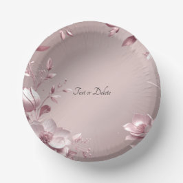 Zarte rosa Blumen-Papier-Schalen Pappteller