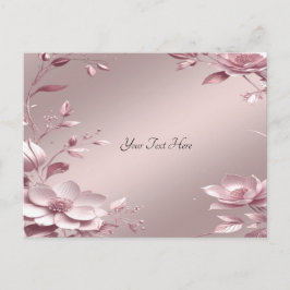 Zarte rosa Blumenpostkarte Postkarte