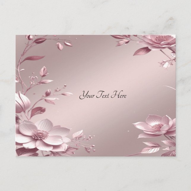 Zarte rosa Blumenpostkarte Postkarte (Vorderseite)