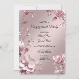 Zarte rosa Blumenrahmen-Hochzeit Einladung