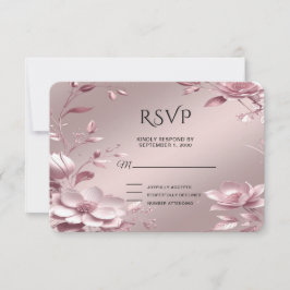 Zarte rosa Blumenrahmen-RSVP-Karte RSVP Karte