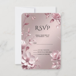 Zarte rosa Blumenrahmen-RSVP-Karte RSVP Karte