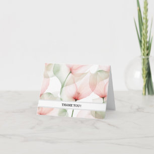 Zarte rosa florale Dankeskarten Anpassbar Dankeskarte