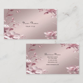 Zarte rosa florale Visitenkarte