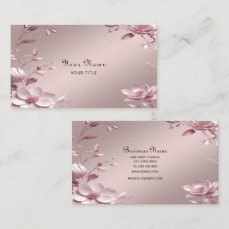 Zarte rosa florale Visitenkarte