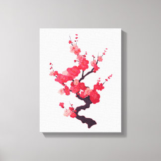 Zarte rosa japanische Kirschbaumzweig Leinwanddruck