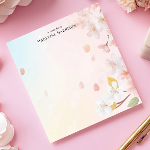 Zarte rosa Kirschblüten-Personalisierung Notizblock
