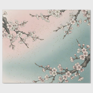 Zarte rosa Kirschblüten-Sakura-Zweige  Geschenkpapier