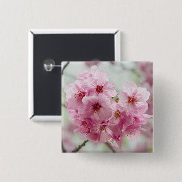 Zarte rosa Sakura-Blüte japanische Flora Button