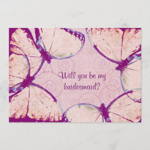 zarte rosa Schmetterlinge Einladung