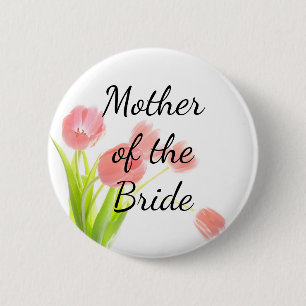 Zarte rosa Tulpen Mutter der Braut Button