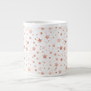 Zarte Rosen-Goldsterne Jumbo-Keramikbecher Jumbo-Tasse