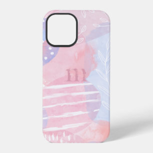 Zarte Röte und blaue abstrakte Wasserfarben-Formen iPhone 12 Pro Hülle