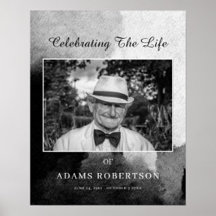 Zarte schwarz-weiße Trauer Begrüßungsfoto Poster
