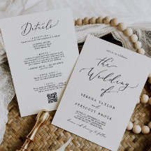 Zarte schwarze Alles-in-einem-QR-Code-Hochzeit