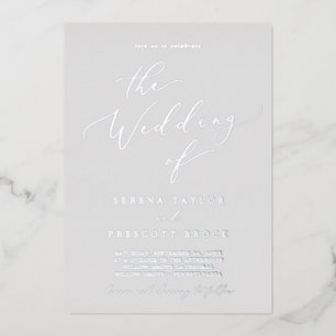Zarte Silberfolie   Graue Hochzeit Von Folieneinladung