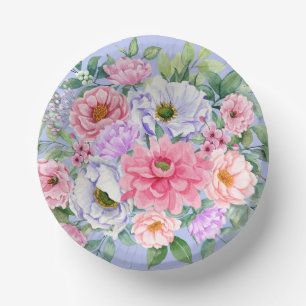 Zarte Sommergartenparty-Blumen Pappteller
