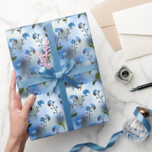 Zarte Vergissmeinnicht in luftigem Blau Geschenkpapier