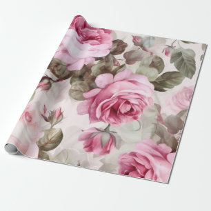 Zarte Vintage-Rosa-Rosen Geschenkpapier