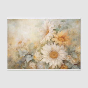 Zarte, weiche elegante Sonnenblumen Blumen Dekor d Seidenpapier