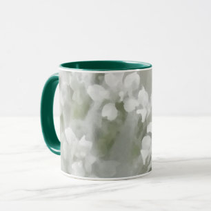 Zarte weiße impressionistische botanische Blumenku Tasse