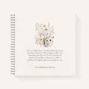 Zarte Wildblumen Motivationszitat  Notizbuch