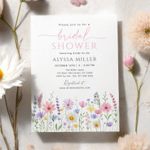 Zarte Wildblumenwiese Brautparty-Einladung