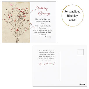 Zarte Wüstenwildblumen Orthodoxe Geburtstagsgrüße Postkarte