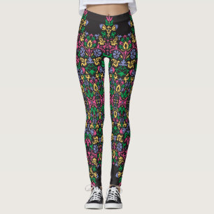 Zarter Damast Barock viktorianischer nahtloser Übe Leggings