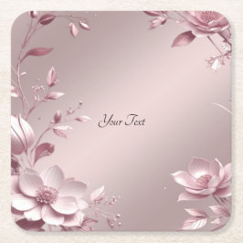 Zarter rosa Blumen-Papieruntersetzer Rechteckiger Pappuntersetzer