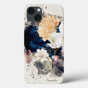Zarter, rosa, orangefarbener, blumenblauer Aquarel Case-Mate iPhone Hülle