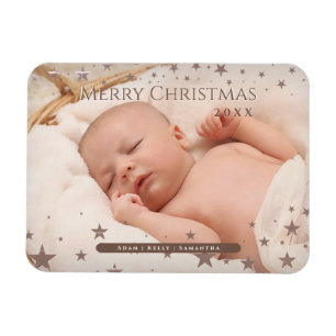 Zarter Sternchen-Weihnachten Personalisiertes Foto Magnet