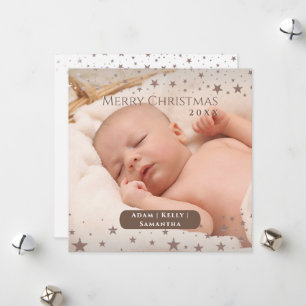 Zarter Sternen-Weihnachten Personalisiertes Foto-F Feiertagskarte