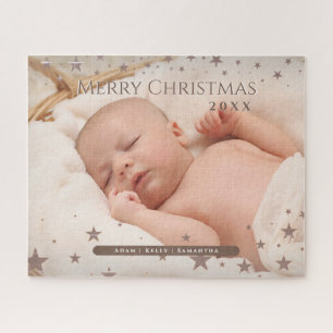 Zarter Sternen-Weihnachten Personalisiertes Foto-F Puzzle