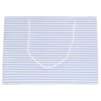 Zartes Babyblau Blass Himmelblau und Weiß gestreif Große Geschenktüte